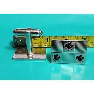 Vintage Silver-Tone Unicorn Cufflinks – Square Men’s Mythical Collectible Gift